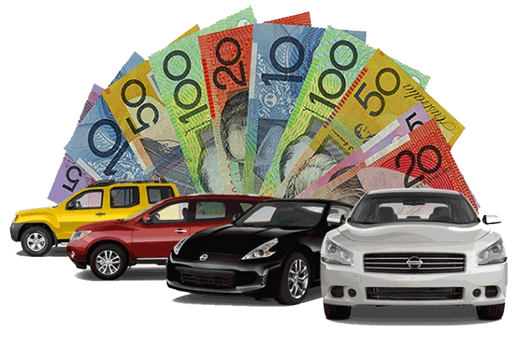 Multiple cars with Australian banknotes